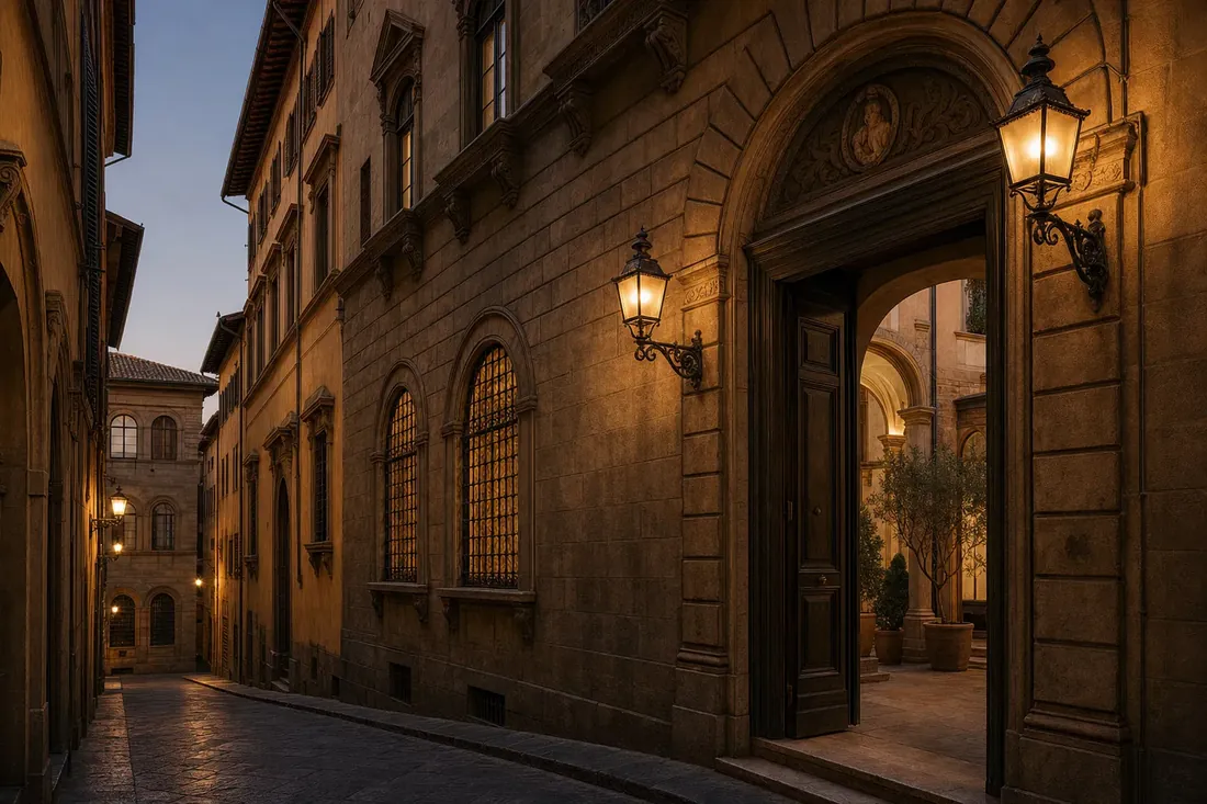 Palazzo storico nel centro di Firenze al crepuscolo